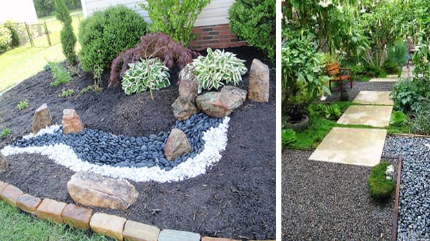 concrete slabs landscaping rocks modern ideas