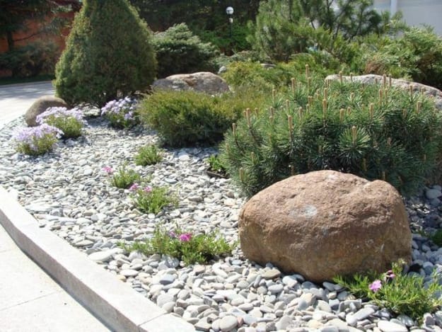 concrete slabs landscaping rocks modern ideas