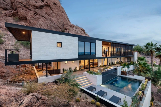 contemporary home pool area