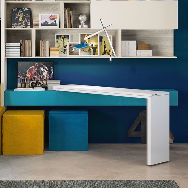 desk with rotating table