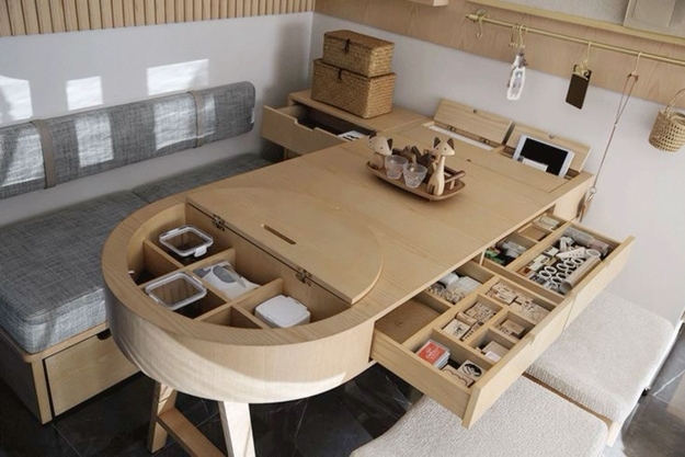 space saving ideas for small rooms transformer table designs