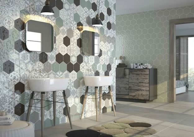 how to mix tile designs contemporary ideas
