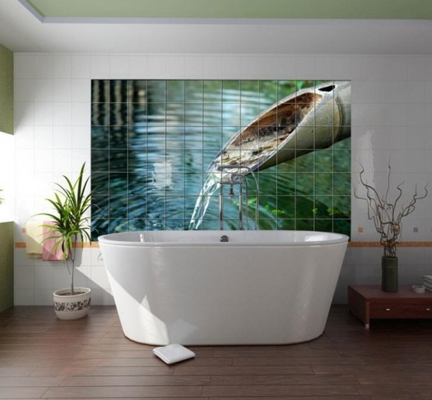 photo tile designs accent bathroom wall design