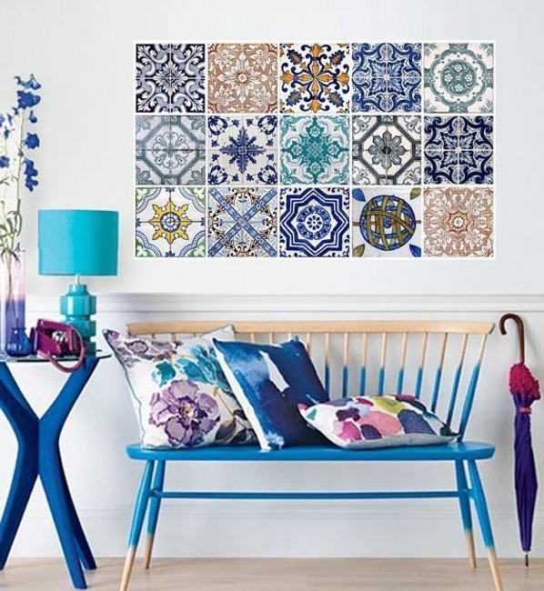 colorful tiled wall design
