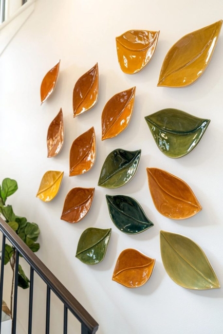 colorful leaf shaped plates