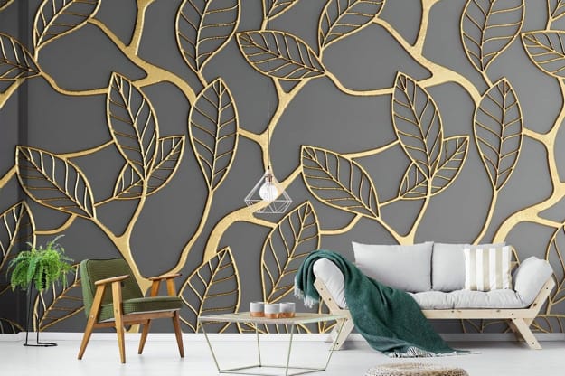 contemporary design golden wallpaper