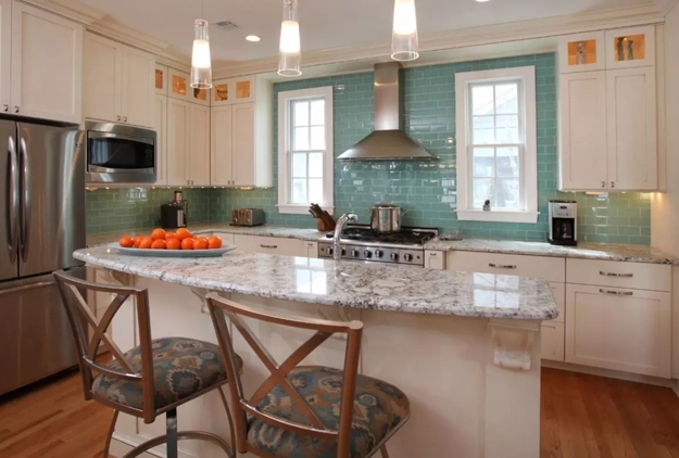 glass tiles modern kitchen wall designs