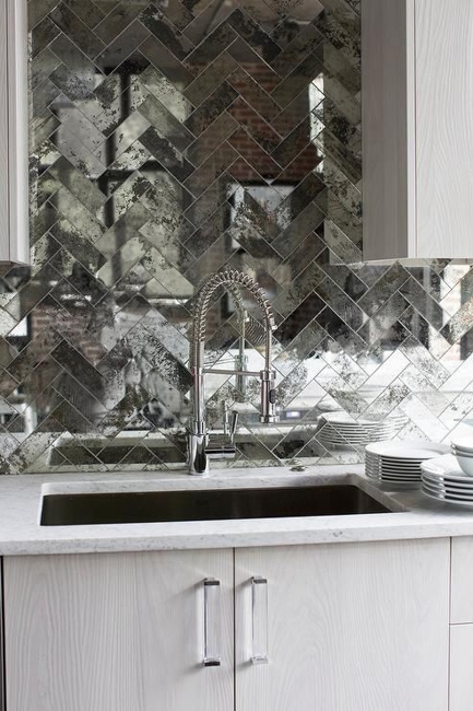glass tiles modern kitchen wall designs