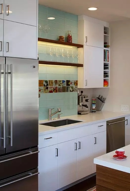 glass tiles modern kitchen wall designs