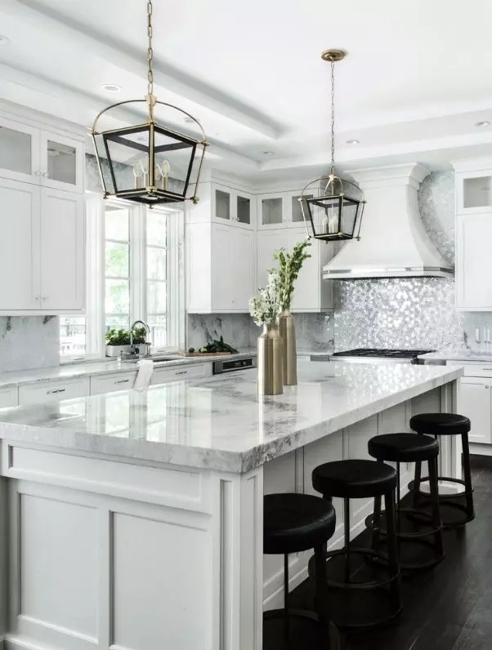 glass tiles modern kitchen wall designs