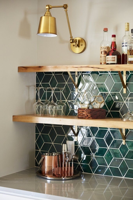 glass tiles modern kitchen wall designs