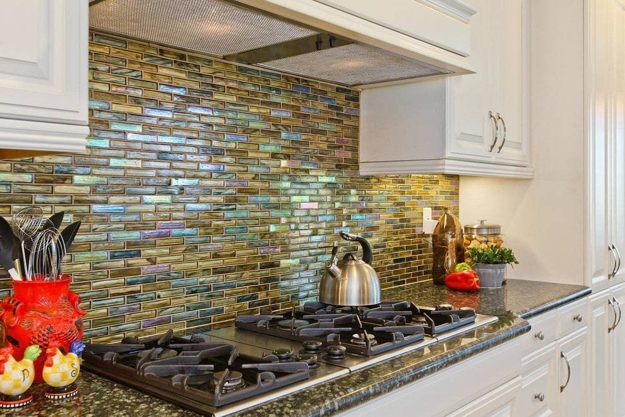 glass tiles modern kitchen wall designs