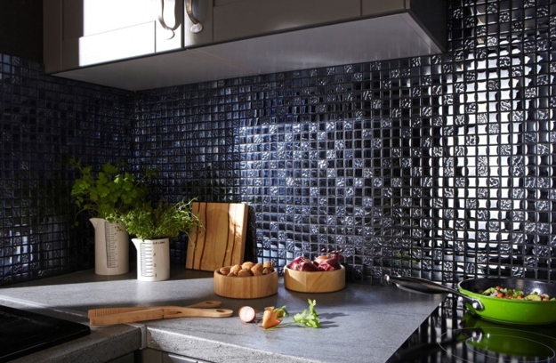 glass tiles modern kitchen wall designs