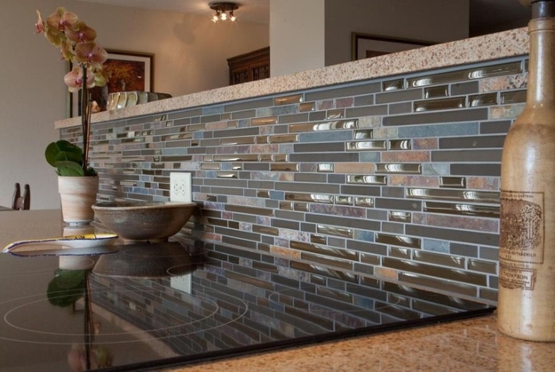 glass tiles modern kitchen wall designs
