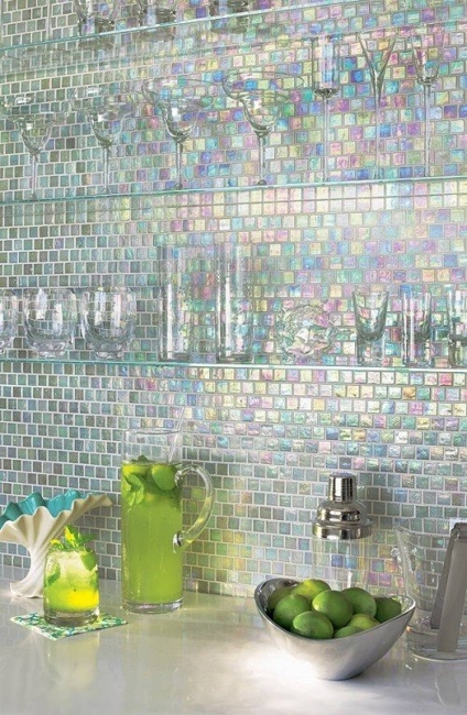 glass tiles modern kitchen wall designs
