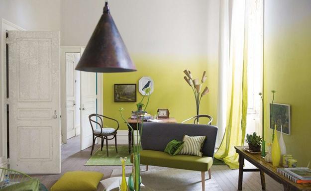 ombre wall curtains yellow color