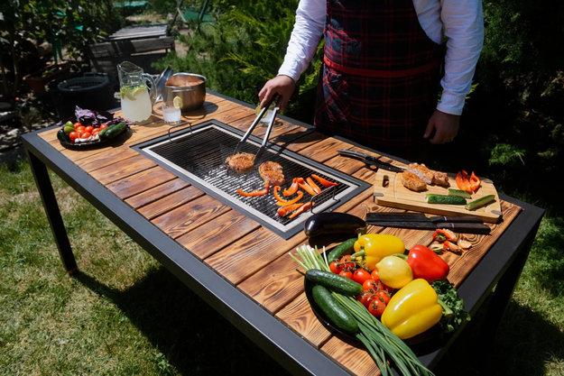 contemporary grill table