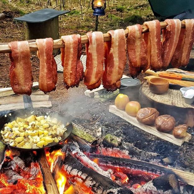 cooking over open fire