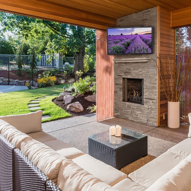 outdoor home spaces modern fireplaces