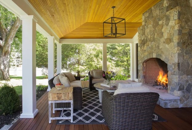 outdoor home spaces modern fireplaces