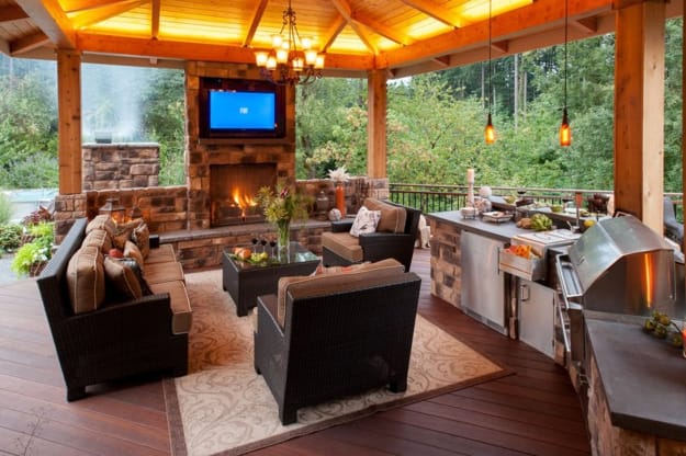 outdoor home spaces modern fireplaces