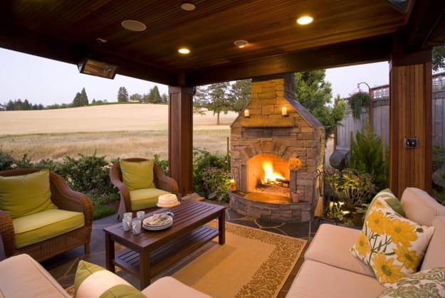 outdoor home spaces modern fireplaces