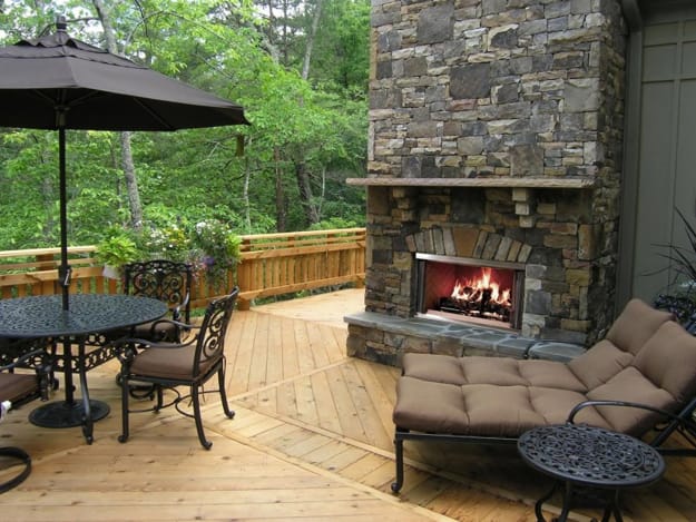 outdoor home spaces modern fireplaces