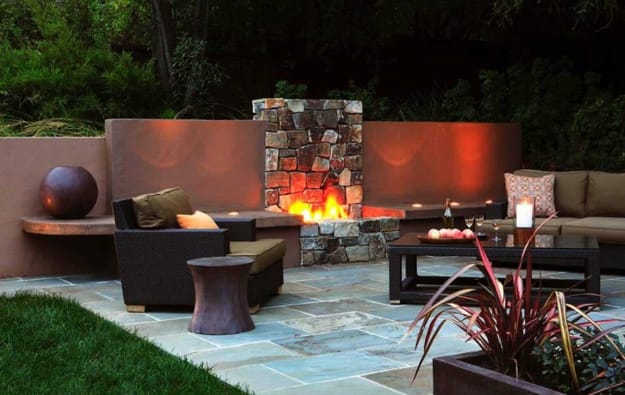 outdoor home spaces modern fireplaces