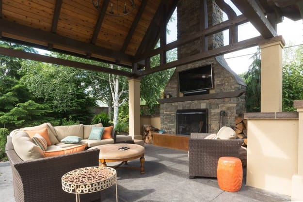 outdoor home spaces modern fireplaces