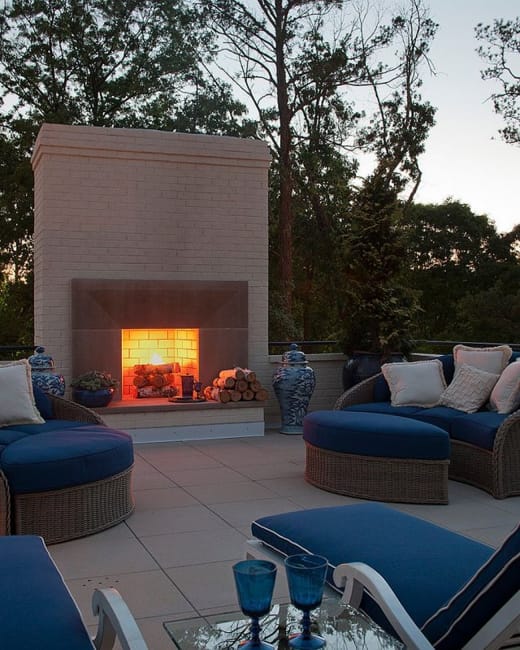 outdoor home spaces modern fireplaces