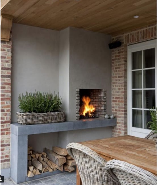outdoor home spaces modern fireplaces