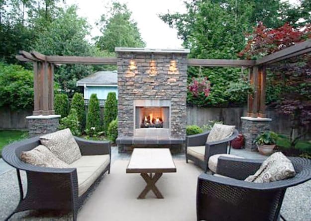 outdoor home spaces modern fireplaces