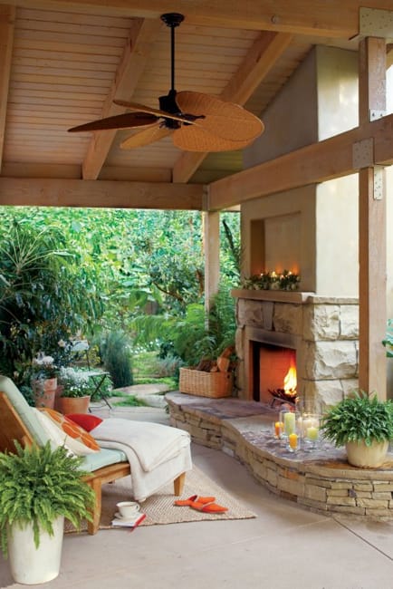 outdoor home spaces modern fireplaces