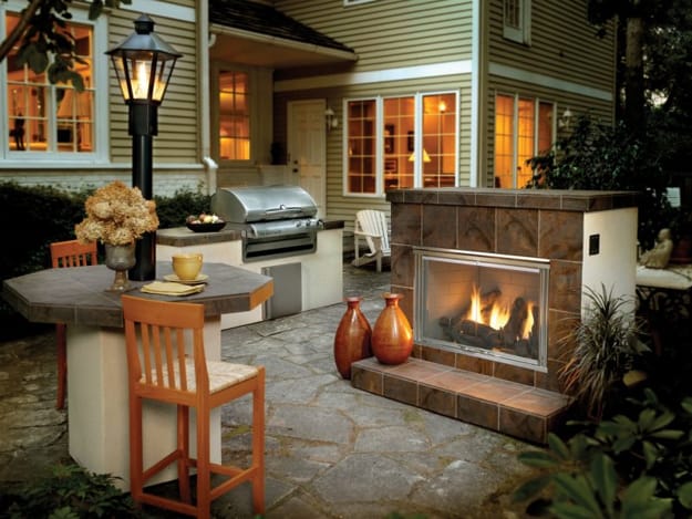outdoor home spaces modern fireplaces