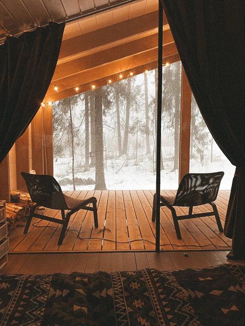 outdoor lights two chairs