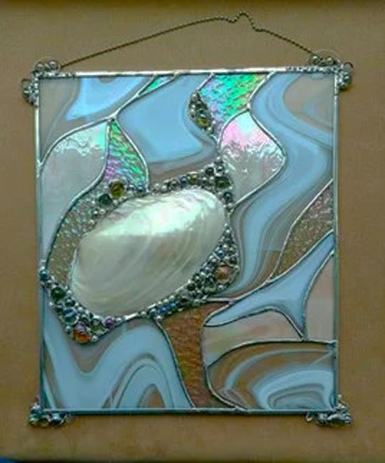 unique faux mother pearl wall art