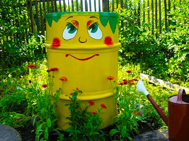 artful recycling barrel painting ideas