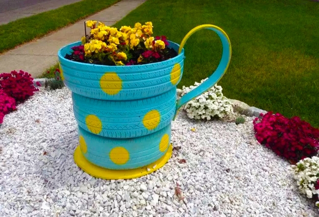 diy garden decorations cup shaped planter