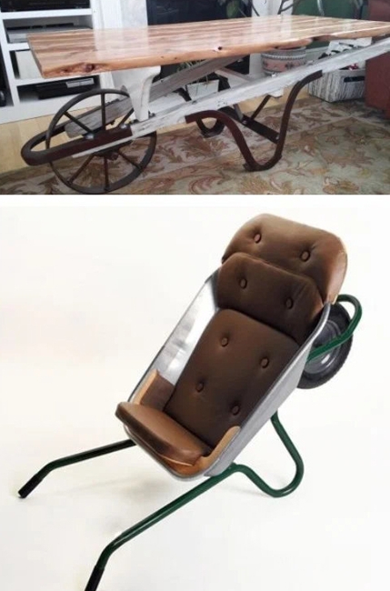 wheelbarrow garden decorations furniture
