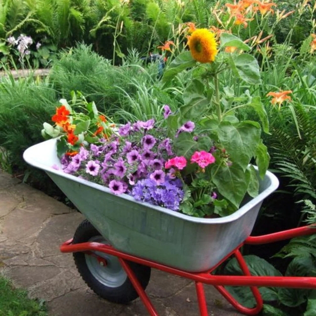 diy wheelbarrow planter