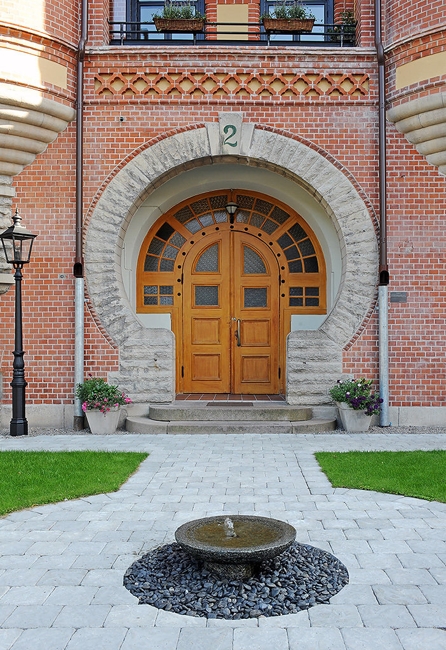 arched front door wood