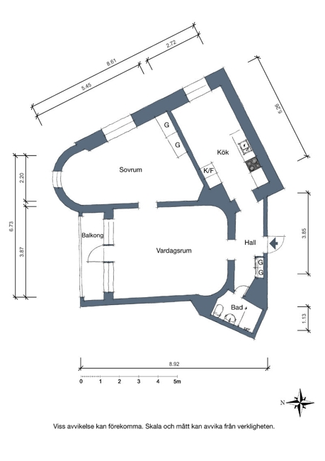 apartment plan curvy walls