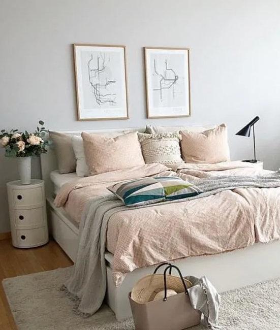 modern pastel colors bedroom decorating
