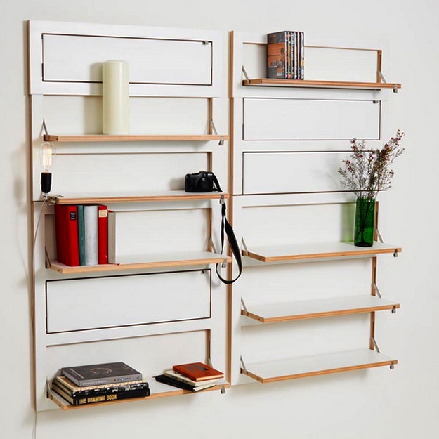 folding wall shelves