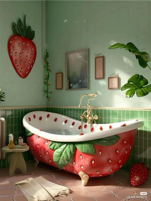 strawberry bathtub