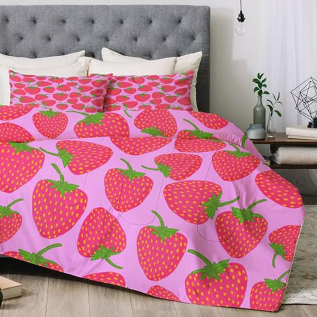 pink red bedding fabrics berry prints
