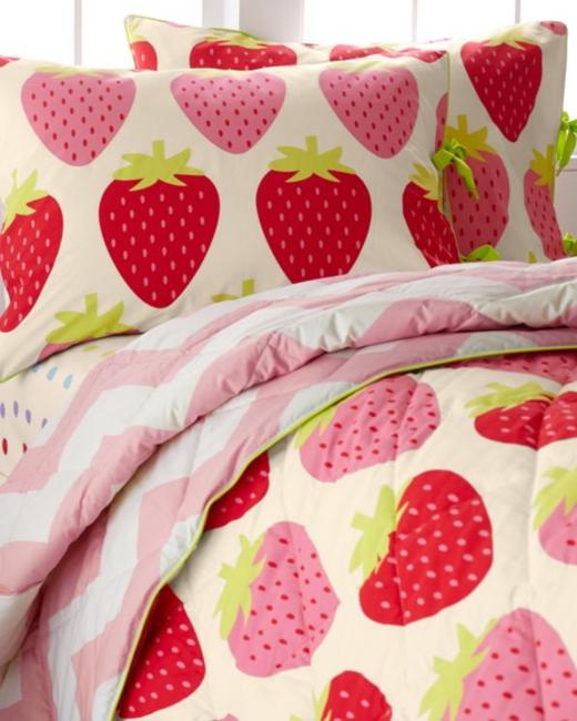 white red bedding fabrics berry prints