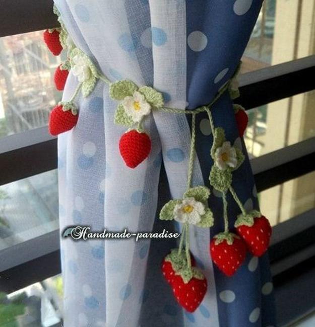 crochet strawberries handmade home decorations