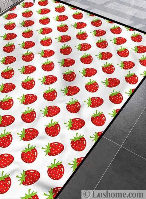 white red floor rug