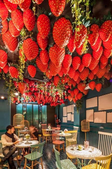 ceiling design strawberry decorations